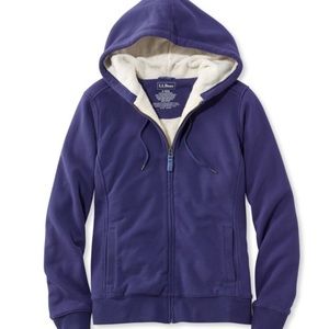 Women's LL Bean Sweater-Trim Sherpa-Lined Hoodie